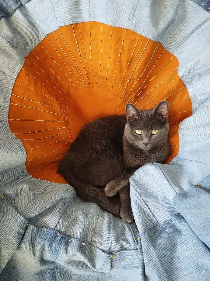 Denim Sun Piece in Progress